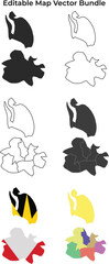 Fototapeta premium Antigua and barbuda map outlines, silhouettes, and flag variations