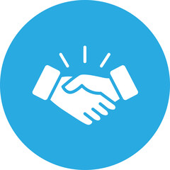 Obraz premium Handshake with light rays icon isolated on transparent background