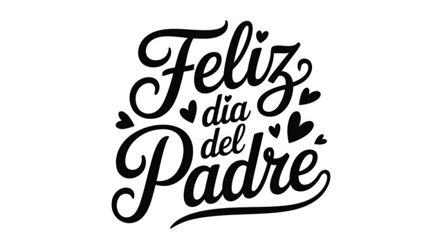 Feliz dia del padre spanish fathers day typography lettering design elegant calligraphy greeting card template for dad celebration poster banner concept