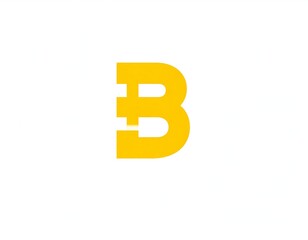 Fototapeta premium Abstract yellow 'B' on a white background