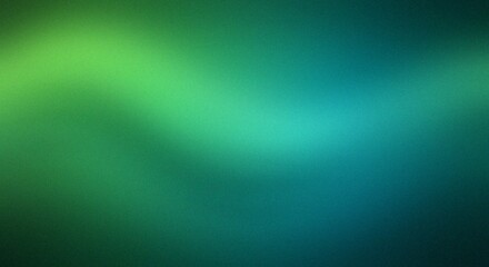 Obraz premium Soft green and blue gradient light beam on dark background Grainy Noise Texture Design for Retro Poster Header and Web Backdrop