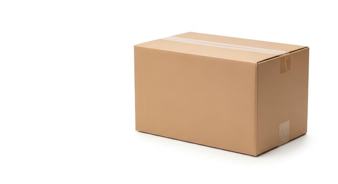 empty cardboard shipping box isolated on white background for packaging and delivery