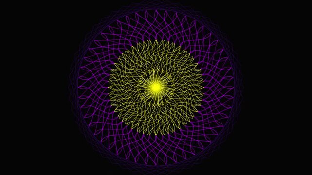 Premium 4K seamless loop of Sahasrara Crown Chakra recursive fractal mandala sacred geometry expanding in a cinematic void. Ideal for VJ sets, trance visuals, meditation apps, and yoga studios.