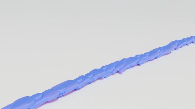 人々のシルエットで表現する人間ドミノ倒し　3Dアニメーション