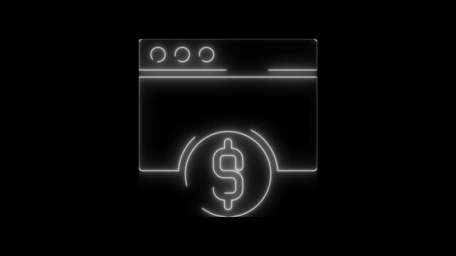 Affiliate marketing icon animation neon seamless looping. 4k video