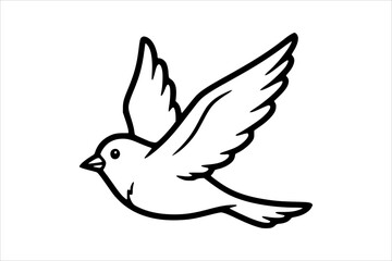 Obraz premium Simple Flying Bird in Clean Outline Style with Spread Wings