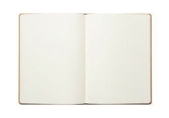 Naklejka premium Open blank journal with two empty pages ready for writing or sketching isolated on transparent background