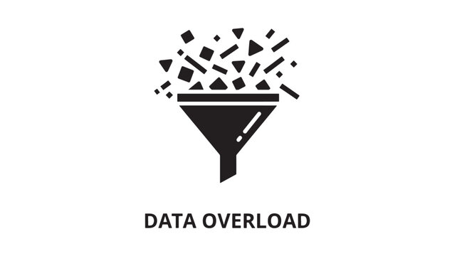 Minimalist vector illustration depicting data overload and information explosion, ideal for business, technology, and digital marketing content.