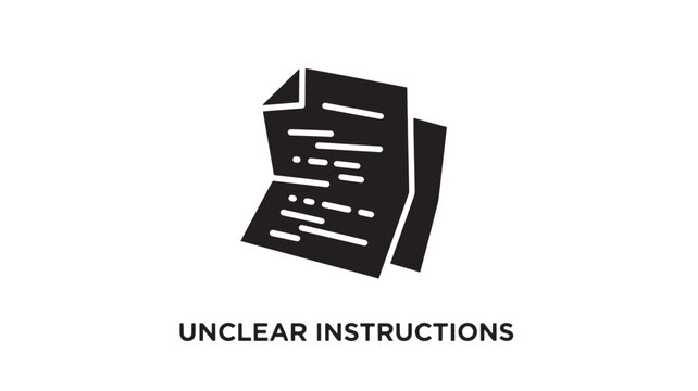 Clean vector illustration of stacked paper sheets with a question mark, representing confusion or unclear guidance. Ideal for business, education, and tech-related designs.