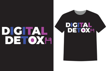 Naklejka premium Modern colorful typography design for digital detox concept on tshirt and flat display