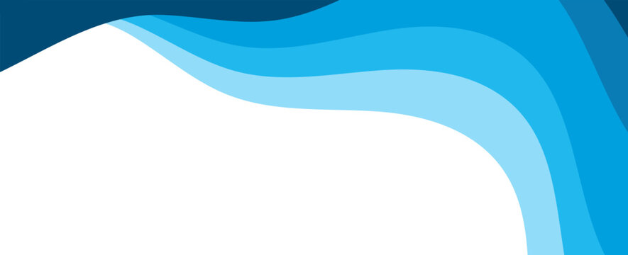 Abstract Blue Liquid Wavy Line Art - Elegant Vector Sea Water Waves. Modern Trendy design in Vector Illustration
