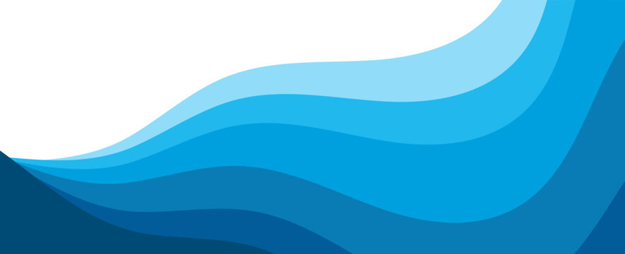 Abstract Blue Liquid Wavy Line Art - Elegant Vector Sea Water Waves and Seamless Geometric Swirls for Modern Technology and Fashion Design.