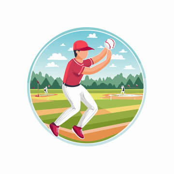 Baseball Player Catching Ball on Field