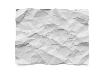 Obraz premium Crumpled white paper texture with wrinkles and creases
