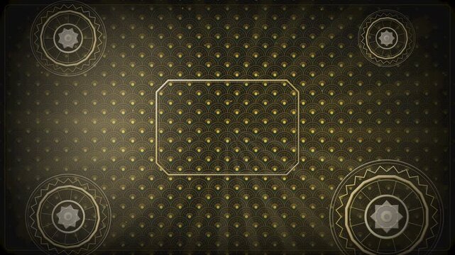 Vintage Art Deco Great Gatsby Luxury Background, Elegant Gold and Black 1920s Geometric Animation