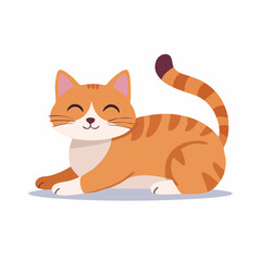 Obraz premium Cute Orange Tabby Cat Illustration