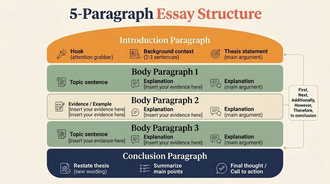 5paragraph essay structure infographic guide