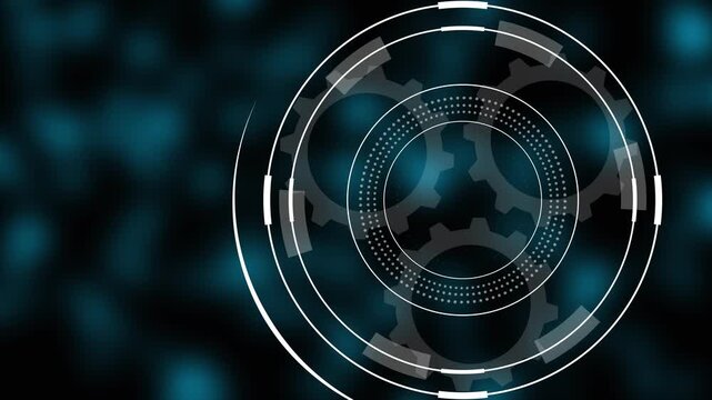 Digital infographic interface displaying the word BUSINESS ACTIVE surrounded by business and finance on a dark technological background with network lines 4k video