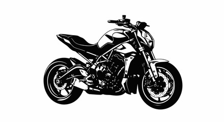 Naklejka premium Motorcycle Side View Illustration 2.