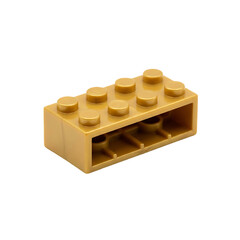 Naklejka premium A high Quality Single Orange Plastic Building Block Toy Brick Isolated on White Background .Orange Brick with Eight Studs illustration on white .