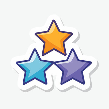 Three Colorful Stars Icon