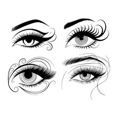 Fototapeta premium vector illustration of a female eye