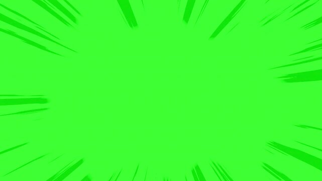 Anime speed lines green screen effect for action background