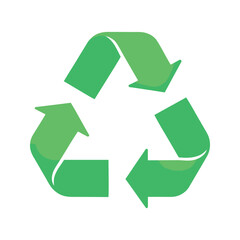 Obraz premium Stylized recycling symbol with arrows promotes awareness for environmental sustainability and conservation