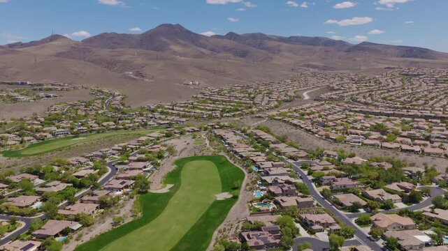 Henderson Nevada with Desert Homes, Aerial wide shot