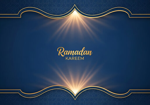 blue background with golden ornament