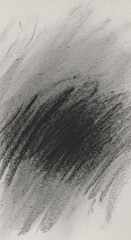 Obraz premium Monochrome charcoal smudge, dark gray brush stroke, abstract background texture