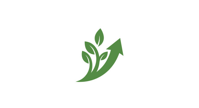 Green eco friendly business growth concept logo icon.