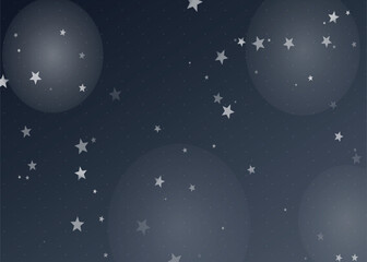 Magical Night Sky Background with Glowing Stars, Bokeh Light Orbs, and Ethereal Navy Blue Gradient for Festive Holiday Designs, Dreamy Celestial Wallpaper, and Christmas Celebration Graphics. © Rakibs