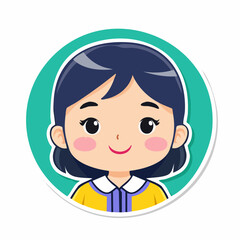 Obraz premium Cute Cartoon Girl Avatar