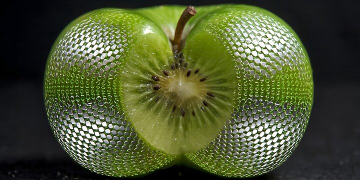 Appleskiwi: A visual metaphor of two fruits blending.