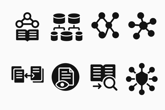 Distributed Ledger Icons. Distributed ledger technology. Filled icon set of Distributed ledger technology: