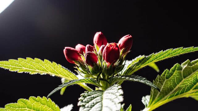 Time lapse footage of four pink Syrian Hibiscus syriacus flowers growing blossom from bud to full blossom then withering isolated on black backgrounds new