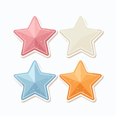 Fototapeta premium Four Colorful Starfish Illustrations