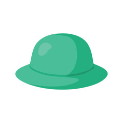 Fototapeta premium Stylish green sun hat protecting from the heat of the sun in summer