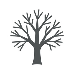Fototapeta premium Stylized tree silhouette with bare branches against a crisp white backdrop
