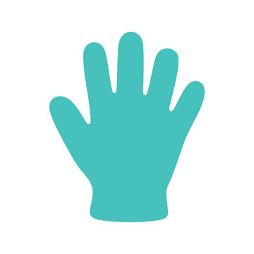 Simple graphic illustration of an open palm human hand with five fingers