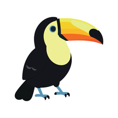 Naklejka premium Illustration of a toucan bird with a large, colorful beak on a white background