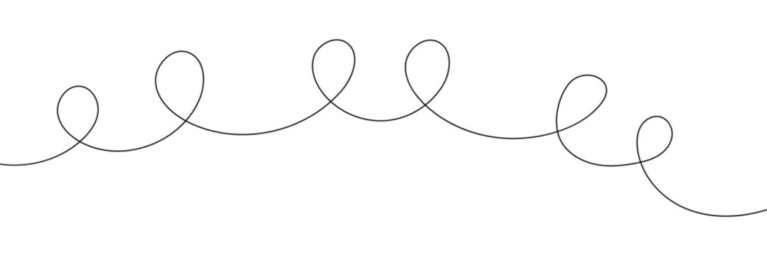 One unbroken curling and crossing black line. Vector illustration . EPS 10 .