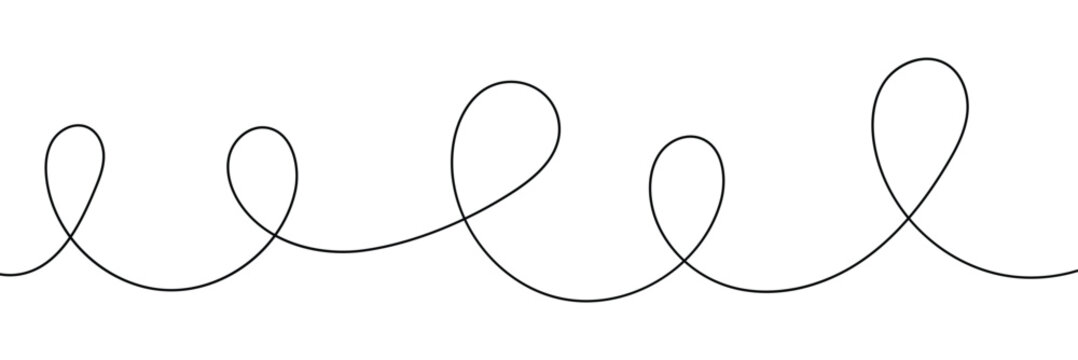 One unbroken curling and crossing black line. Vector illustration . EPS 10 .