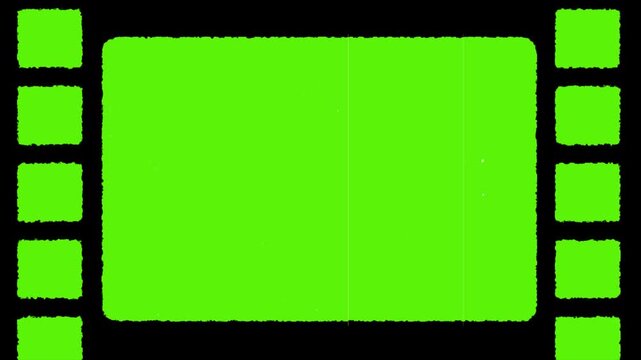 Film frame green screen overlay, cinematic film strip animation, movie frame border effect, vintage film reel overlay, chroma key film frame, retro cinema screen animation, video frame template