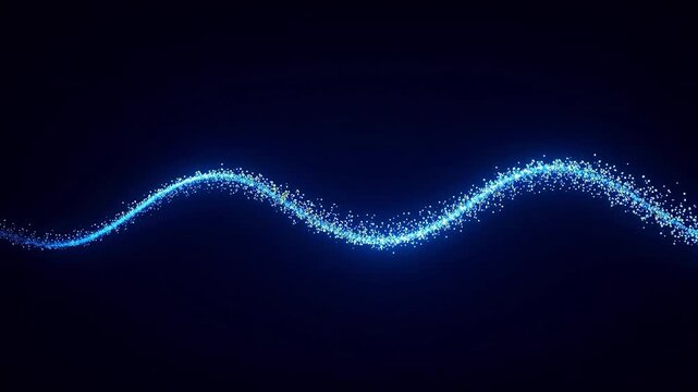 Blue glowing wavy light trail