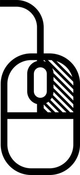 Minimalist mouse icon with scroll wheel isolated on transparent background