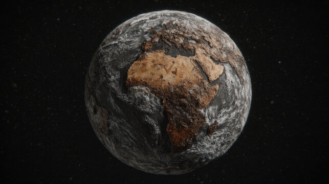 Earth in a state of environmental decay showcasing the impact of climate change.