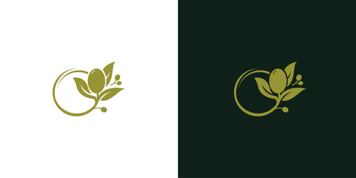 olive leaf modern style icon, symbol for platform nature vector logo design
