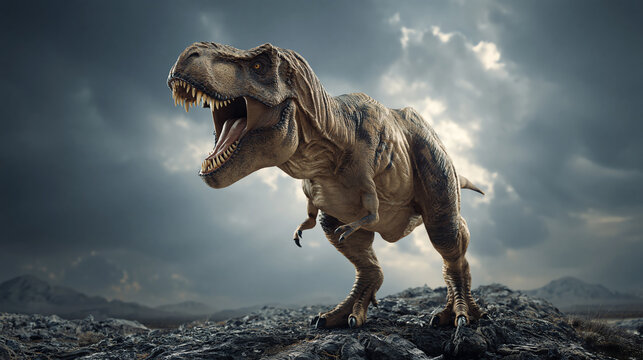 roaring T-Rex, AI generated